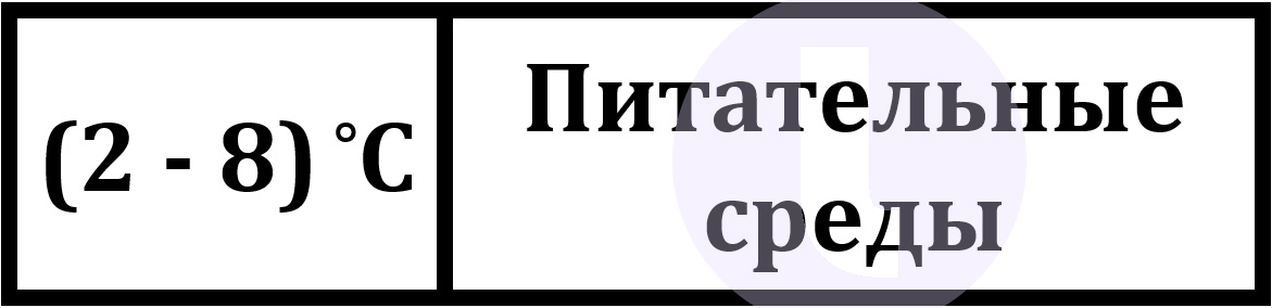 Этикетка. Место хранения питательных сред