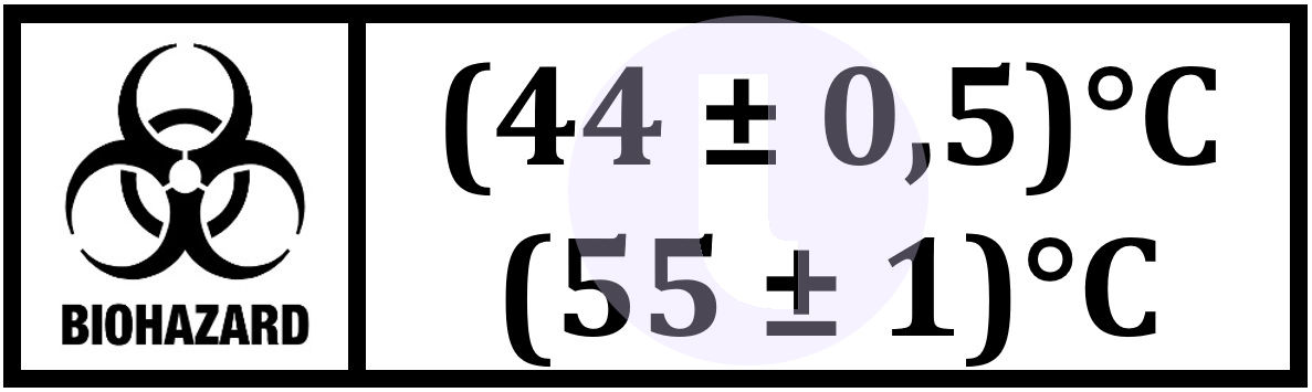 Этикетка. Температурный режим термостата для микробиологического анализа