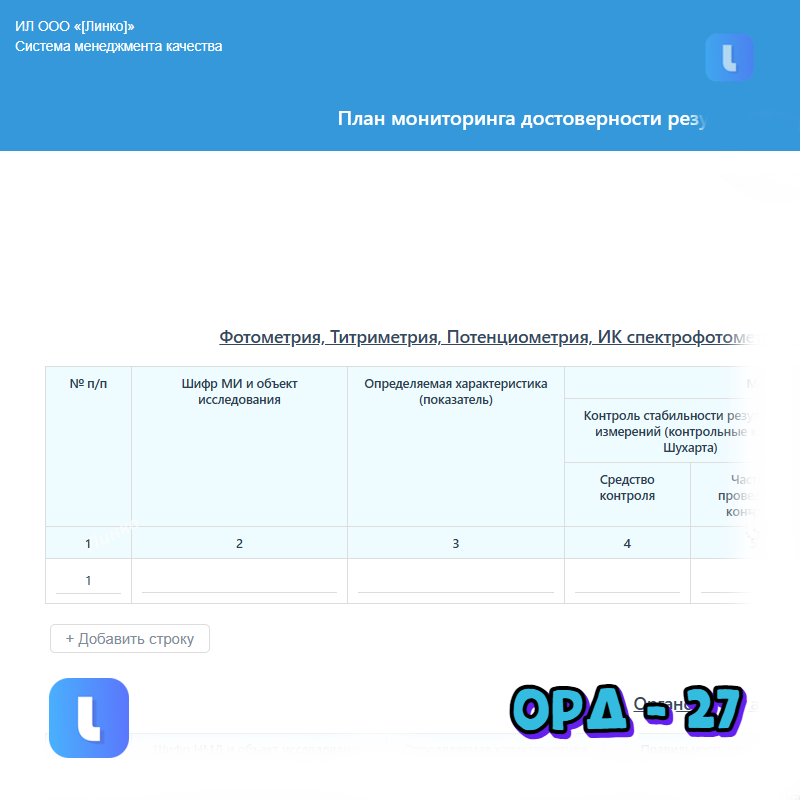 План мониторинга достоверности результатов деятельности ИЛ