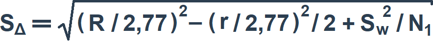 Формула расчета оценки СКО погрешности лабораторного смещения
