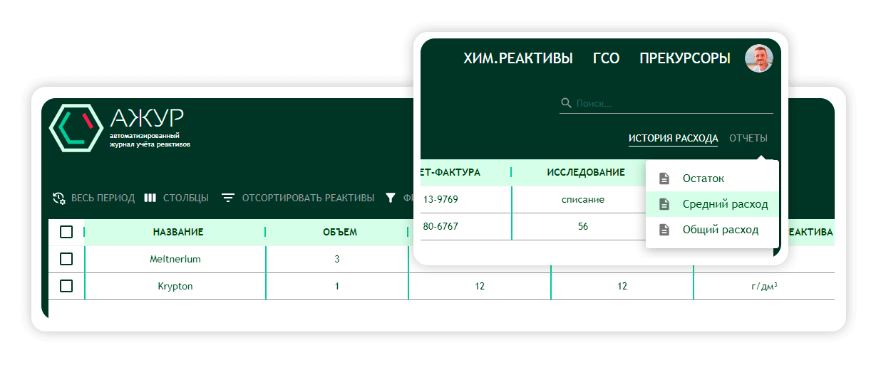 Быстро найти нужный реактив для использования из выбранной партии