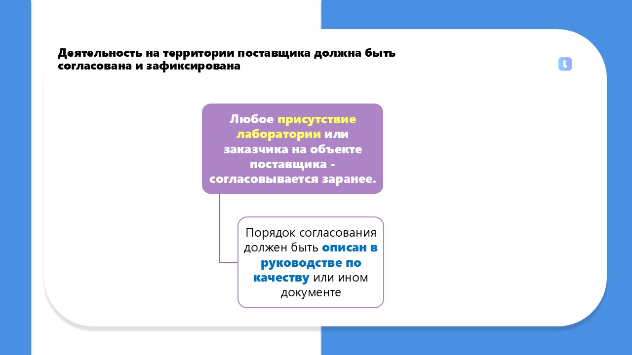 Деятельность на территории поставщика