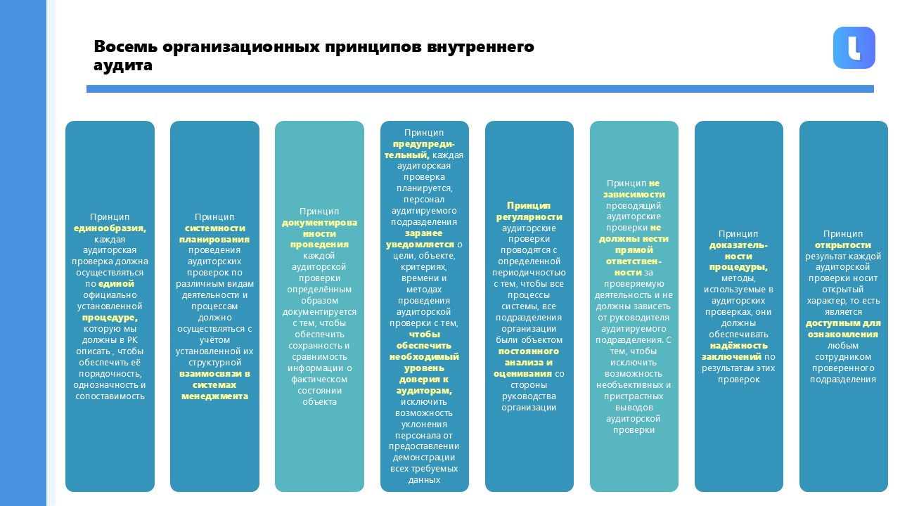 Принцип единообразия обеспечивает сопоставимость результатов аудиторских проверок