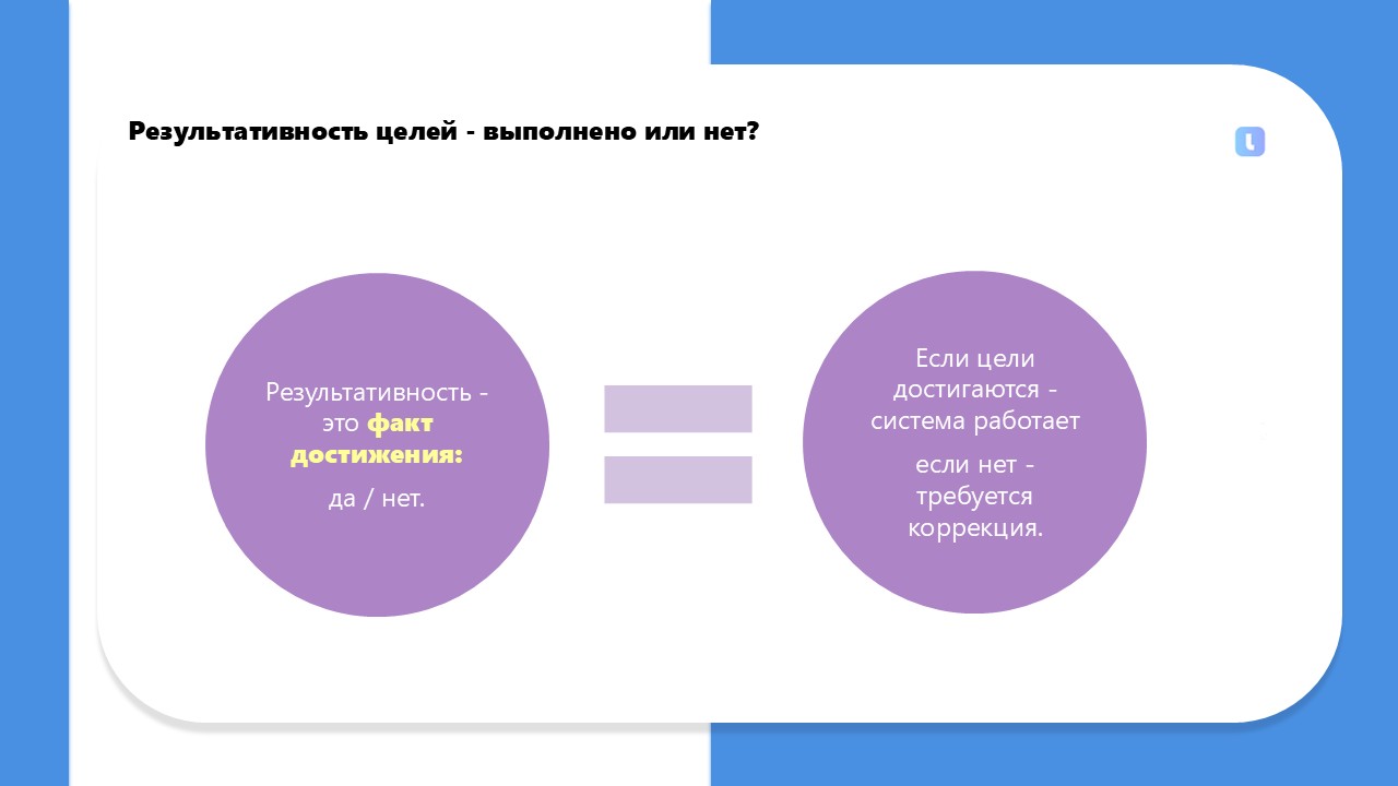 Для оценки результативности системы устанавливаются критерии результативности
