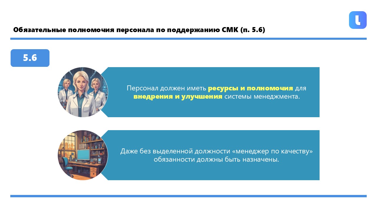 Пункт 5.6: персонал с полномочиями по СМК