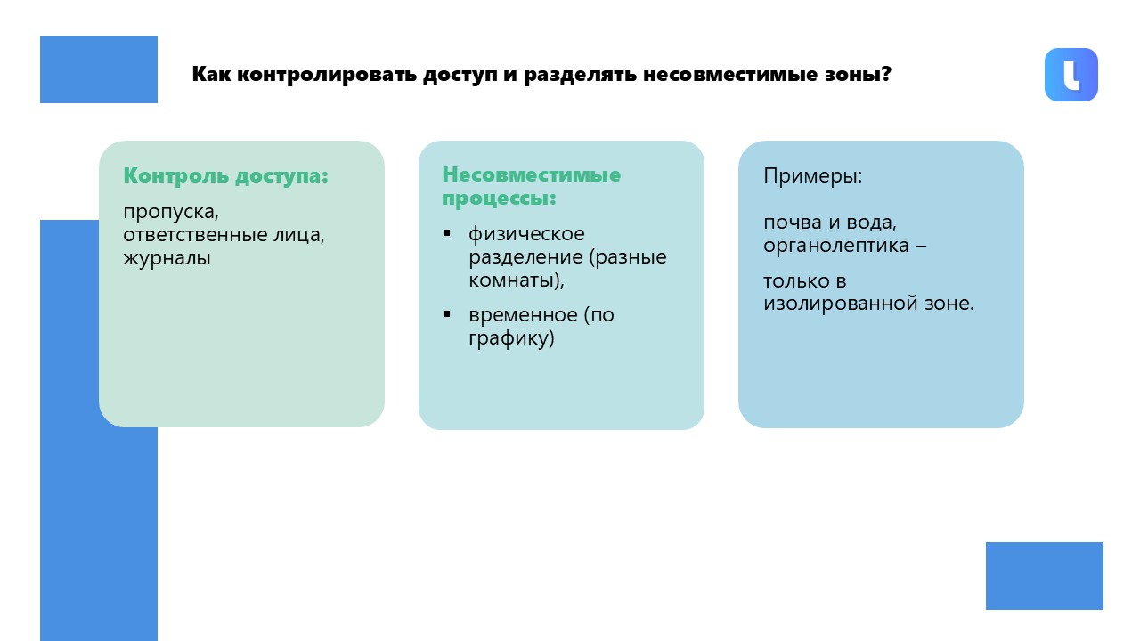 Разграничение несовместимой лабораторной деятельности